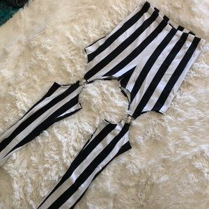 Striped Garter Leggings